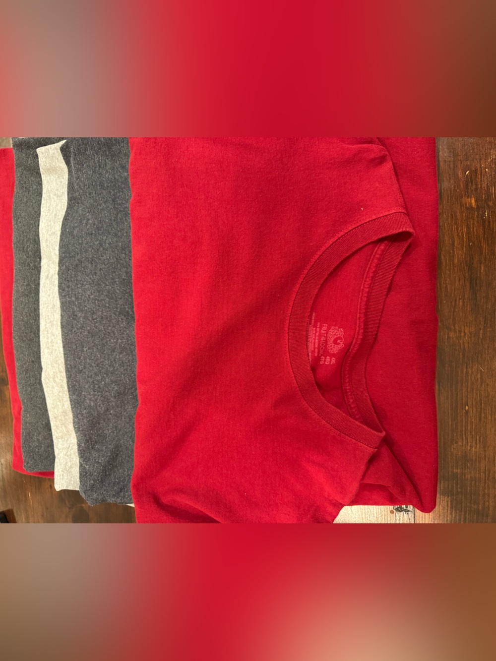 Fruit of the Loom Men’s 4XL T-Shirt Lot Bundle Red Gray Basic Tees set of 5